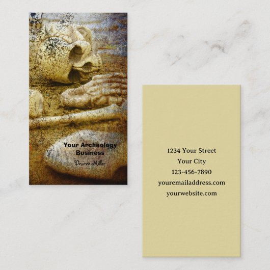 Carte De Visite Archeologist Skeletal Bones (Devant / Derrière)
