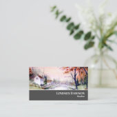 Carte De Visite Archer Bridge Nouvelle-Angleterre Paysage Aquarell (Debout devant)