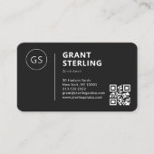 Carte De Visite Architect Black Logo QR Code Professional (Devant)