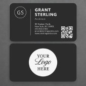 Carte De Visite Architect Black Logo QR Code Professional