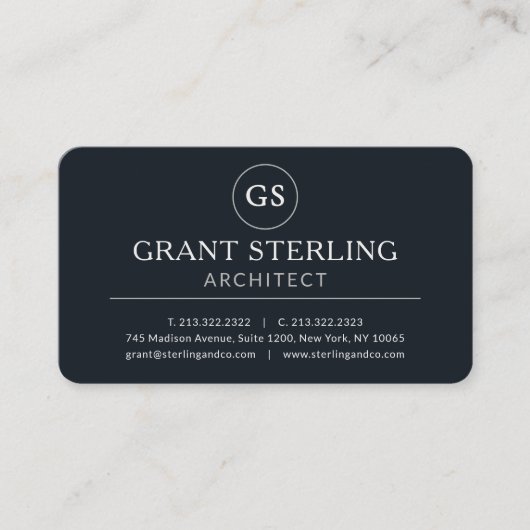 Carte De Visite Architect Black Professional (Devant)