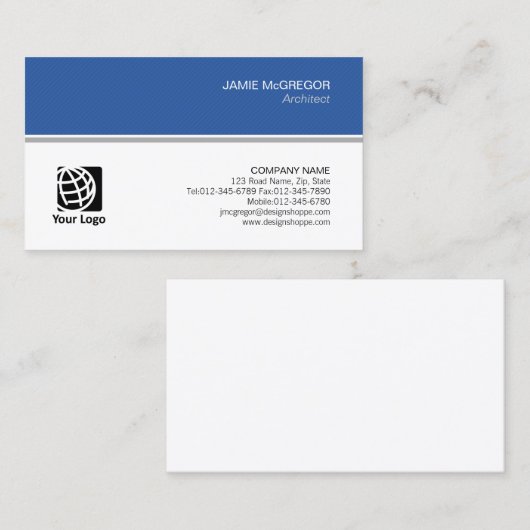 Carte De Visite Architect Construction Simple Minimal Professionne (Devant / Derrière)