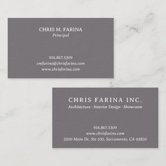 Carte De Visite Architect Firm Business Card in Fossil Gray