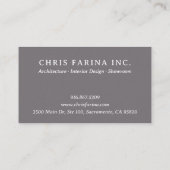 Carte De Visite Architect Firm Business Card in Fossil Gray (Dos)