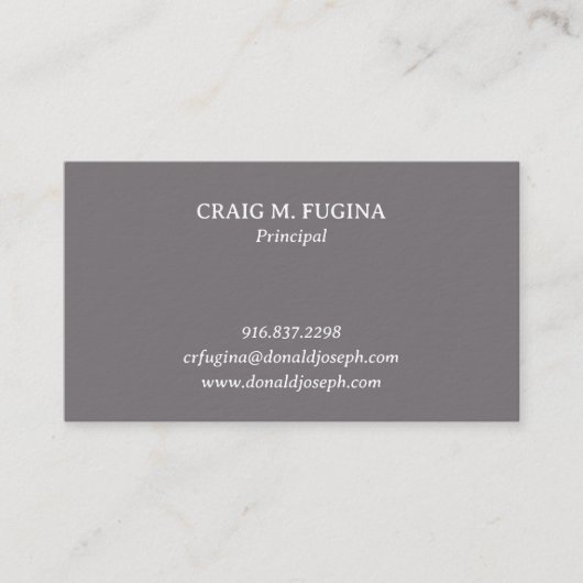 Carte De Visite Architect Firm Business Card in Fossil Gray (Devant)
