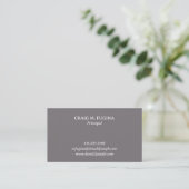 Carte De Visite Architect Firm Business Card in Fossil Gray (Debout devant)
