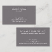 Carte De Visite Architect Firm Business Card in Fossil Gray (Devant / Derrière)