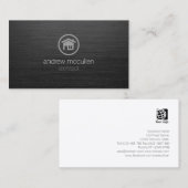 Carte De Visite Architect House Icon Dark Brusk Metal (Devant / Derrière)