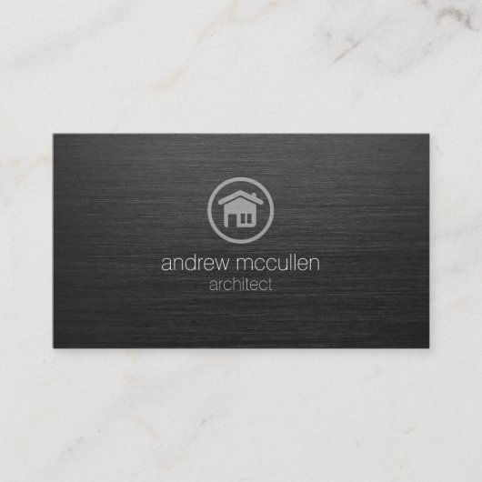 Carte De Visite Architect House Icon Dark Brusk Metal (Devant)