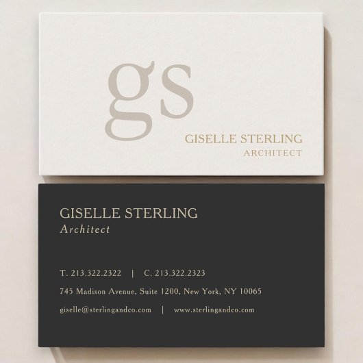 Carte De Visite Architect Monogram Professional