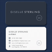 Carte De Visite Architect Navy Blue Professional