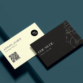 Carte De Visite Architect Professional Branding Qr Code noir