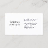 Carte De Visite Architect Solid Black Professional (Dos)