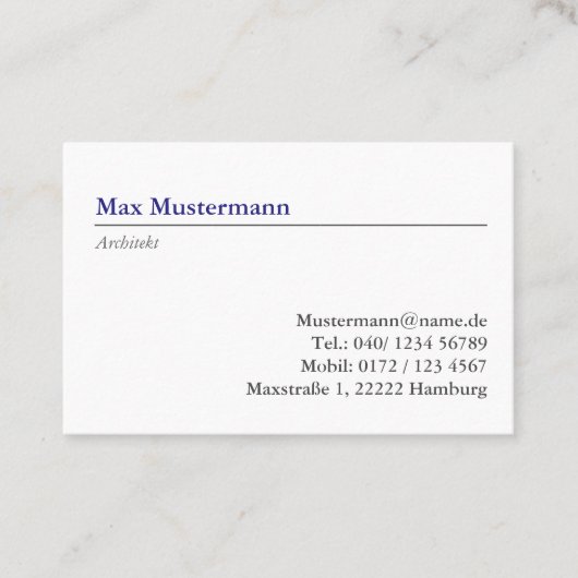 Carte de visite architecte (Devant)