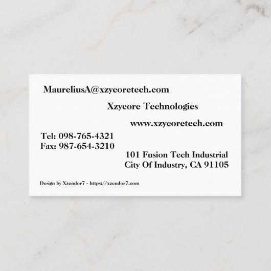 Carte De Visite Architecte (Dos)