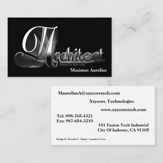 Carte De Visite Architecte (Devant / Derrière)