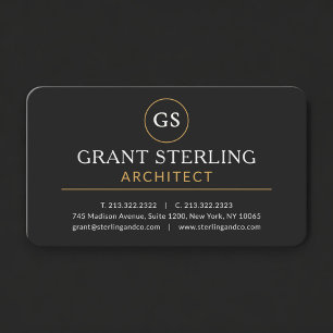 Carte De Visite Architecte Black Gold Professionnel