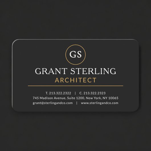 Carte De Visite Architecte Black Gold Professionnel