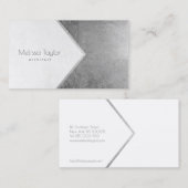Carte De Visite Architecte blanc de feuille d'argent simple modern (Devant / Derrière)
