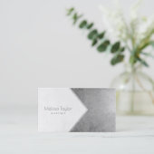 Carte De Visite Architecte blanc de feuille d'argent simple modern (Debout devant)