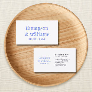 Carte De Visite Architecte Bleu Blanc Professionnel