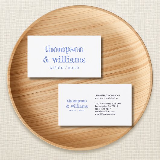 Carte De Visite Architecte Bleu Blanc Professionnel