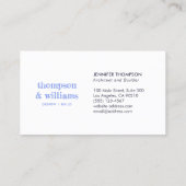 Carte De Visite Architecte Bleu Blanc Professionnel (Dos)