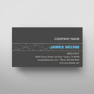 Carte De Visite Architecte bleu gris minimaliste