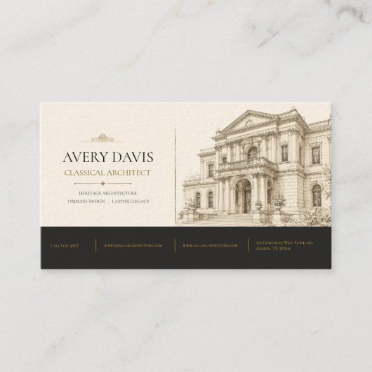 Carte De Visite Architecte Classique Patrimoine (Devant)
