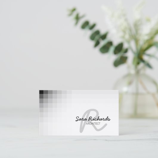 Carte De Visite Architecte Compétences de construction Monogramme  (Debout devant)