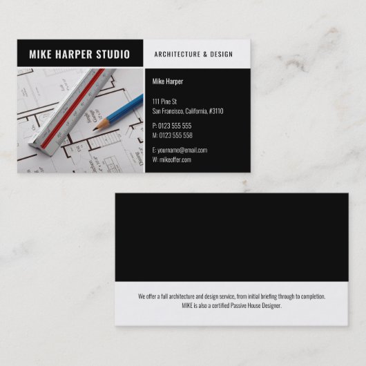Carte De Visite Architecte | Concepts d'architecture (Devant / Derrière)