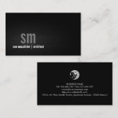 Carte De Visite Architecte Construction bâtiment Monogram (Devant / Derrière)