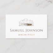 Carte De Visite Architecte d'architecture de bâtiment Brown dessin (Devant)