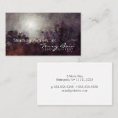 Carte De Visite Architecte de clair de lune d'aquarelle (Devant / Derrière)