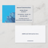 Carte De Visite Architecte de construction modifiable (Devant / Derrière)