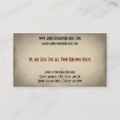 Carte de visite Architecte de contacteur de constr (Dos)