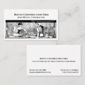 Carte de visite architecte de Contrat de construct (Devant / Derrière)