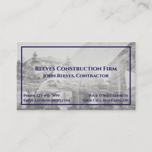 Carte de visite architecte de Contrat de construct (Devant)