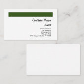 Carte De Visite Architecte de la plaine blanche verte de la forêt (Devant / Derrière)