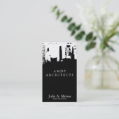 Carte De Visite Architecte de la skyline urbaine moderne réfléchie (Debout devant)