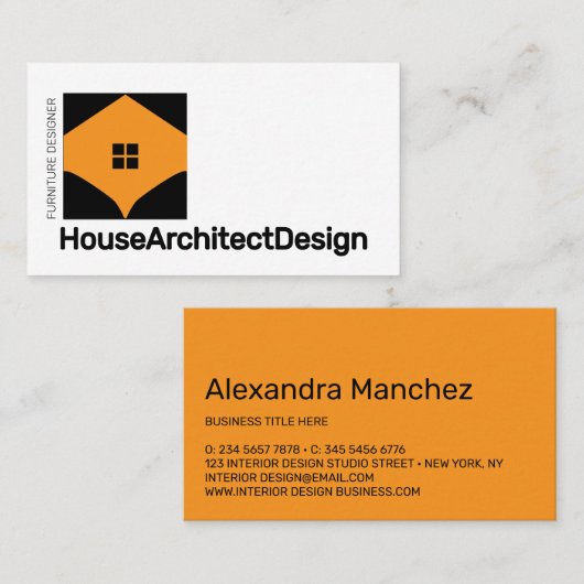 Carte De Visite Architecte d'intérieur de maison Meuble (Devant / Derrière)