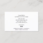 Carte De Visite Architecte d'intérieur Floral Chaise Carré (Dos)