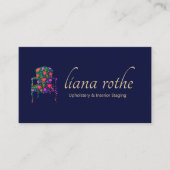 Carte De Visite Architecte d'intérieur Floral Chaise Carré (Devant)