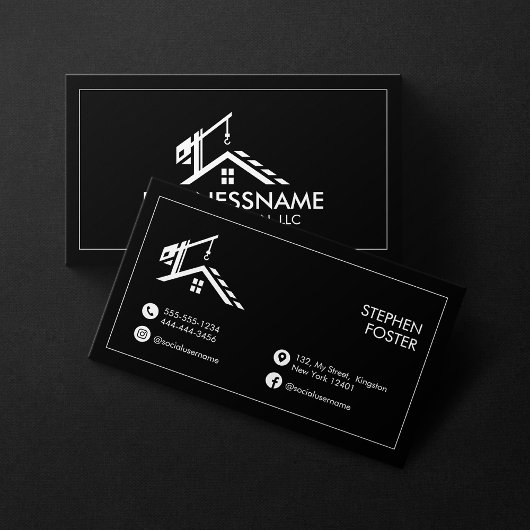 Carte De Visite Architecte Entrepreneur de Construction Minimalist