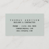 Carte De Visite Architecte entrepreneur de construction moderne (Dos)