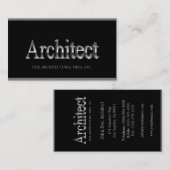 Carte De Visite Architecte frontières noires/argentées de 3D (Devant / Derrière)
