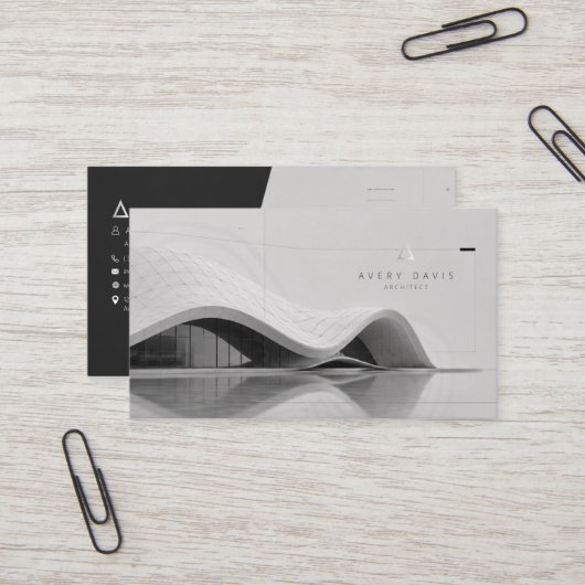 Carte De Visite Architecte futuriste paramétrique moderne (Devant/Arrière en situation)