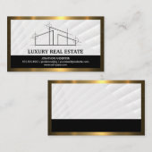 Carte De Visite Architecte immobilier | Bordure métal or (Devant / Derrière)