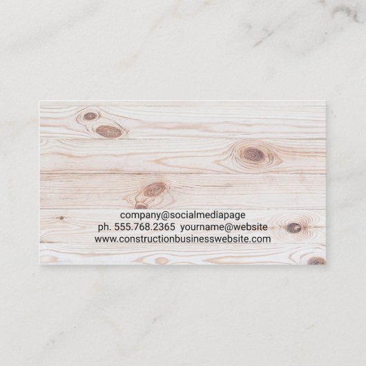 Carte De Visite Architecte ingénieur Planification d'une build (Dos)