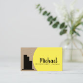 Carte De Visite Architecte intérieur du concepteur jaune gras (Debout devant)